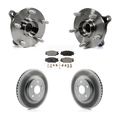 Hub Bearing Assembly Coated Disc Brake Rotor & Pad Front Kit For Lexus IS250 AWD