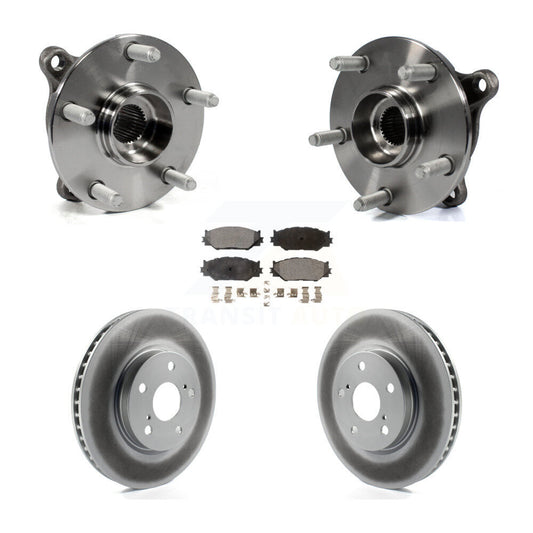 Hub Bearing Assembly Coated Disc Brake Rotor & Pad Front Kit For Lexus IS250 AWD