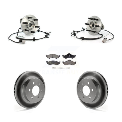 Hub Bearing Coated Brake Rotor Pads Front Kit For 2000-2002 Dodge Dakota Durango