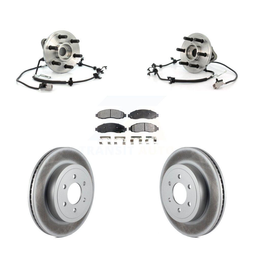 Hub Bearing Coat Brake Rotor Pad Front Kit For Dodge Dakota 4WD with 4-Wheel ABS