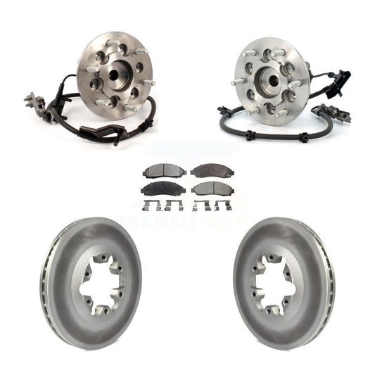 Hub Bearing Coated Brake Rotor & Pad Front Kit For Chevrolet Colorado GMC Canyon