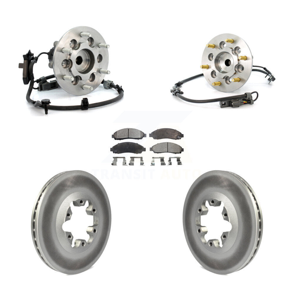 Hub Bearing Coated Brake Rotor & Pad Front Kit For Chevrolet Colorado GMC Canyon