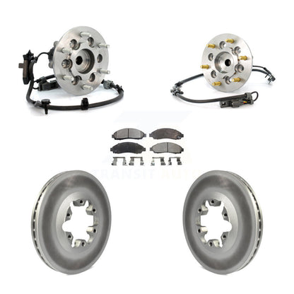 Hub Bearing Coated Brake Rotor & Pad Front Kit For Chevrolet Colorado GMC Canyon