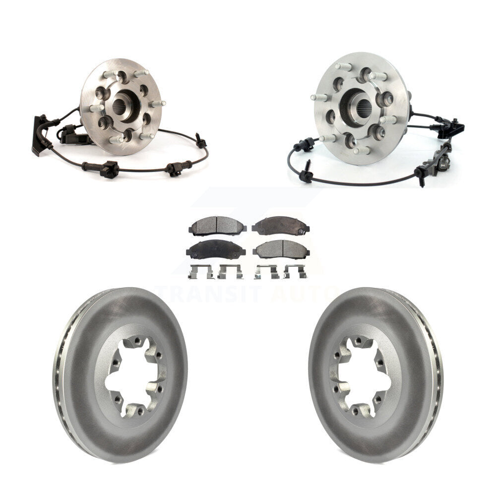 Hub Bearing Coated Brake Rotor & Pad Front Kit For Chevrolet Colorado GMC Canyon