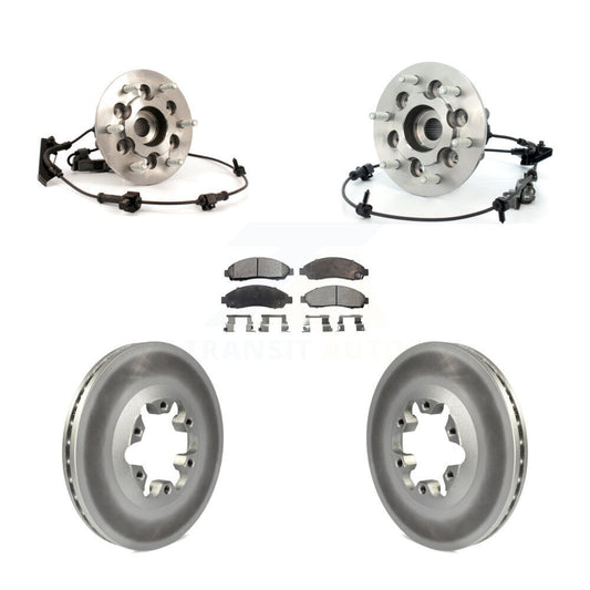 Hub Bearing Coated Brake Rotor & Pad Front Kit For Chevrolet Colorado GMC Canyon