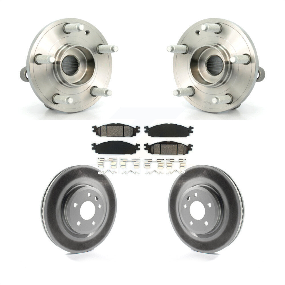 Hub Bearing Assembly Coated Disc Brake Rotor And Pad Front Kit For Ford Explorer
