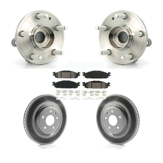 Hub Bearing Assembly Coated Disc Brake Rotor And Pad Front Kit For Ford Explorer