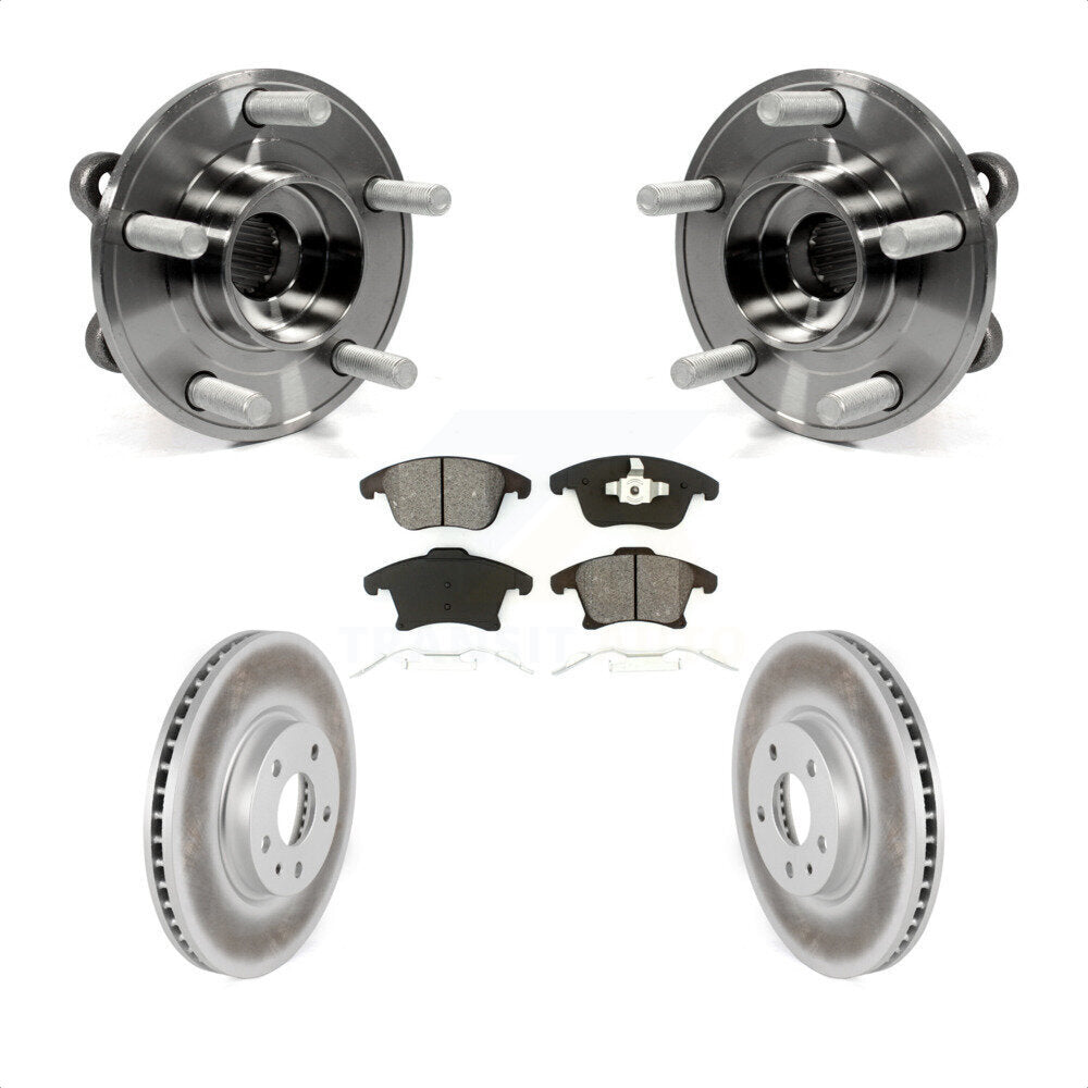 Hub Bearing Assembly Coat Brake Rotor Pads Front Kit For Ford Fusion Lincoln MKZ