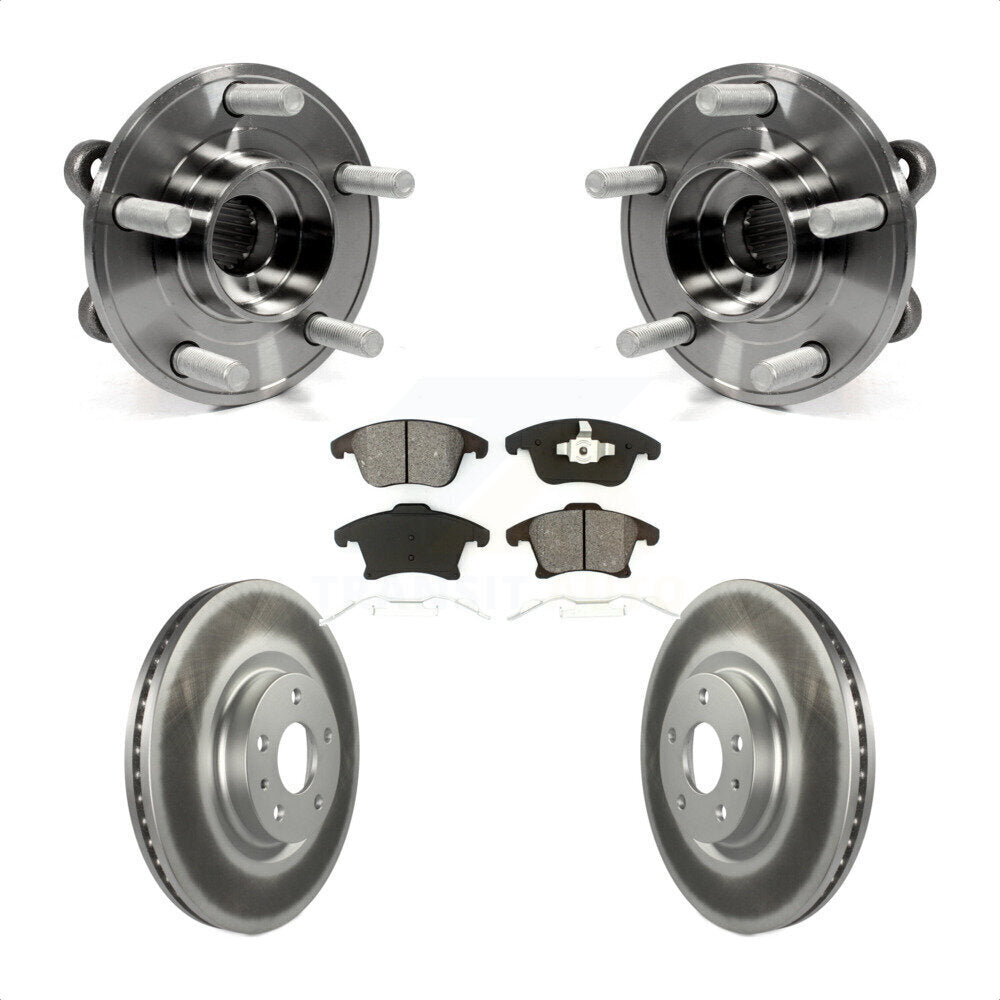 Hub Bearing Assembly Coat Brake Rotor Pads Front Kit For Ford Fusion Lincoln MKZ