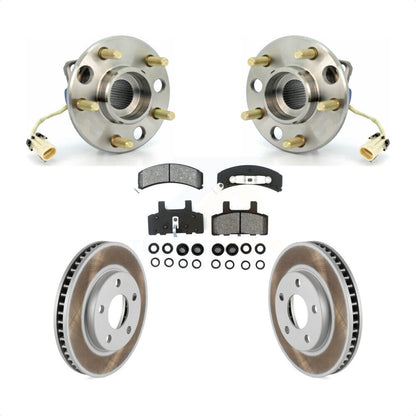 Hub Bearing Coated Brake Rotor & Pad Front Kit For Cadillac DeVille Fleetwood 60