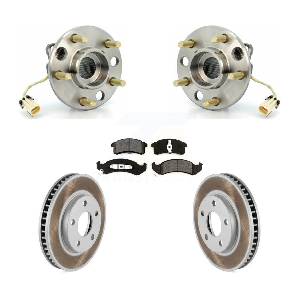 Hub Bearing Coat Brake Rotor Pad Front Kit For Buick LeSabre Oldsmobile Cadillac