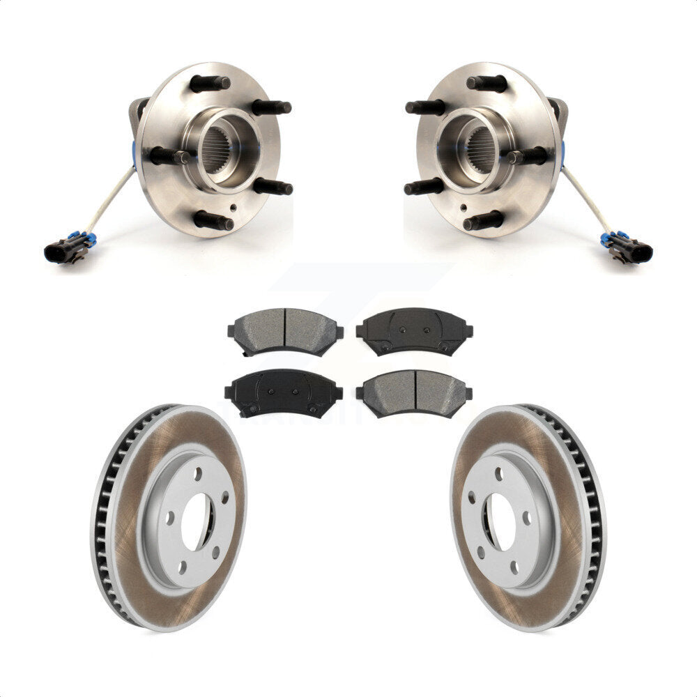 Hub Bearing Coated Brake Rotor & Pad Front Kit For Buick Pontiac Montana Century