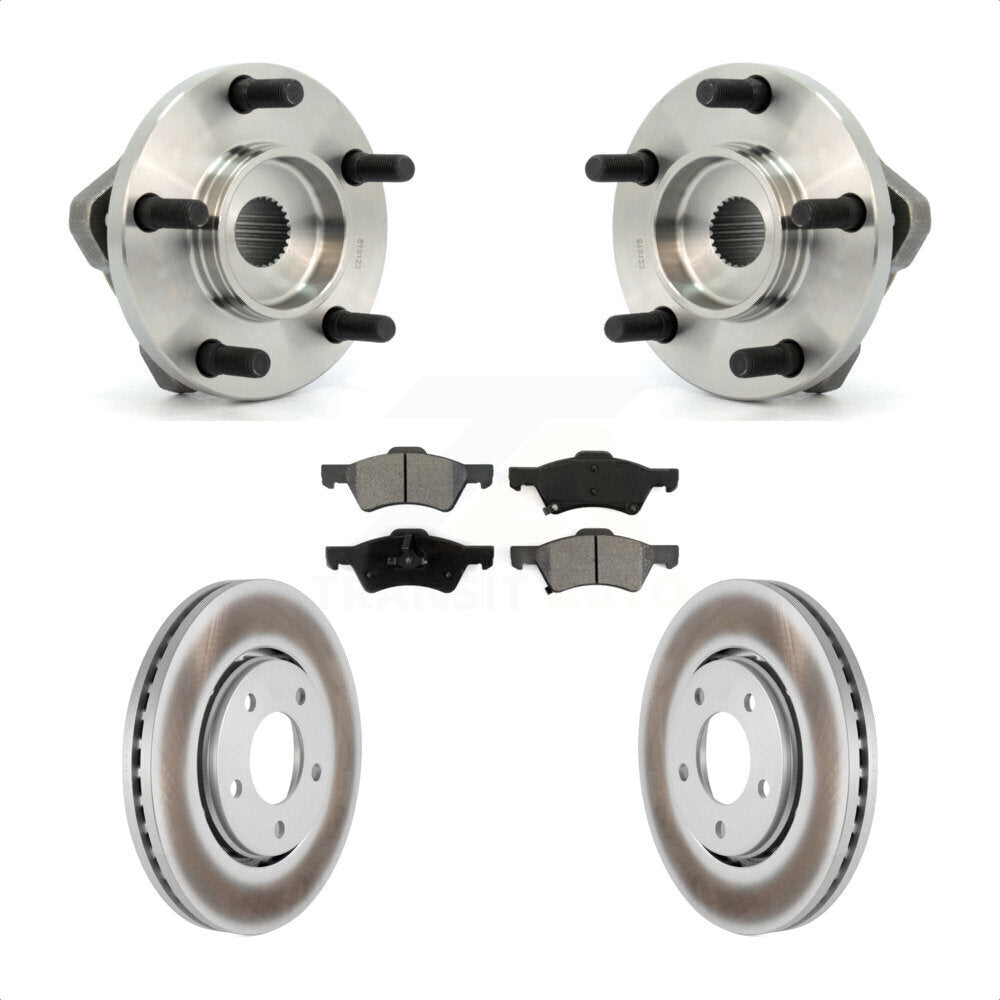 Hub Bearing Coated Brake Rotor Pads Front Kit For Dodge Caravan Chrysler Voyager