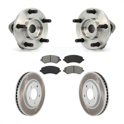Hub Bearing Coated Brake Rotor & Pads Front Kit For Dodge Grand Caravan Chrysler