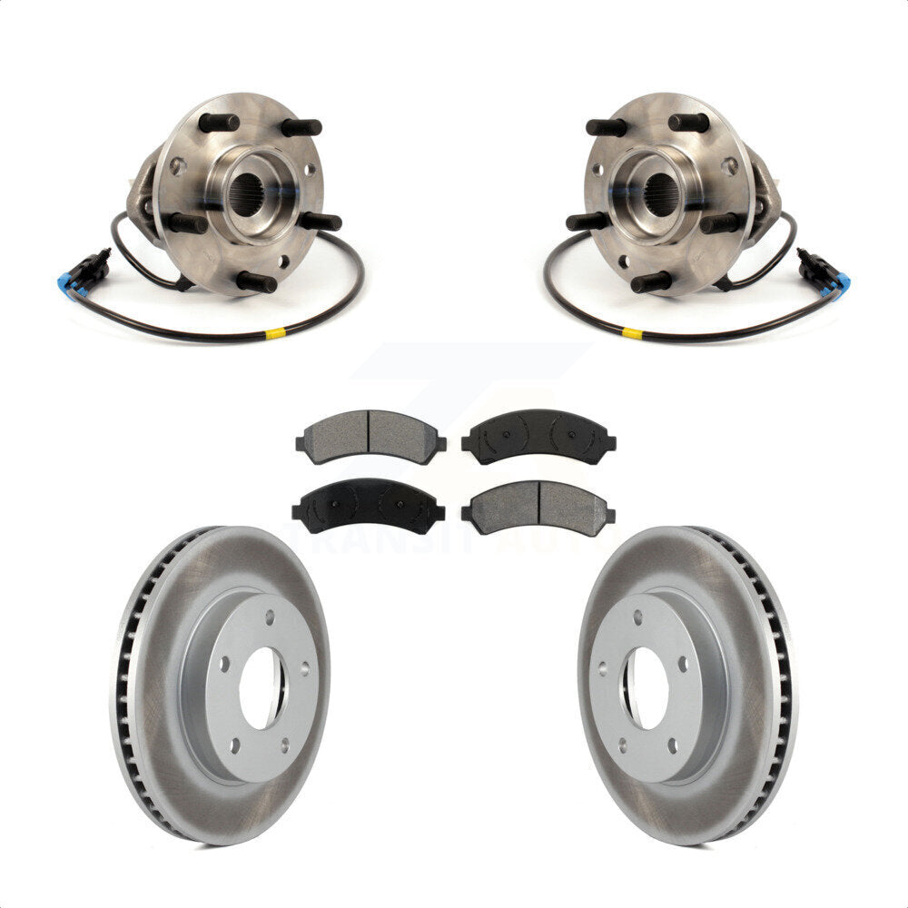 Hub Bearing Coated Brake Rotor Pads Front Kit For Chevrolet GMC Blazer S10 Jimmy