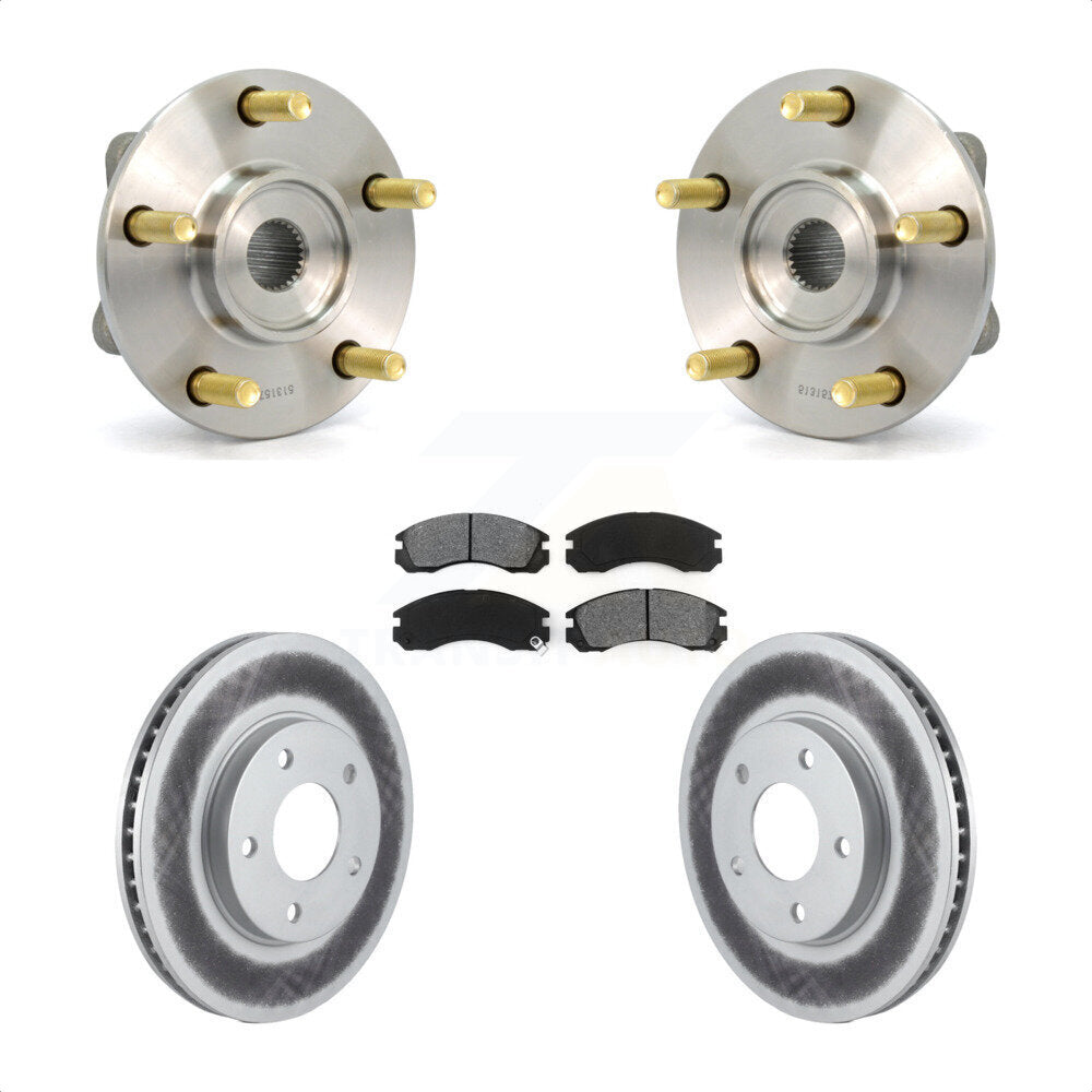 Hub Bearing Coated Brake Rotor & Pads Front Kit For 2000 Mitsubishi Eclipse 3.0L
