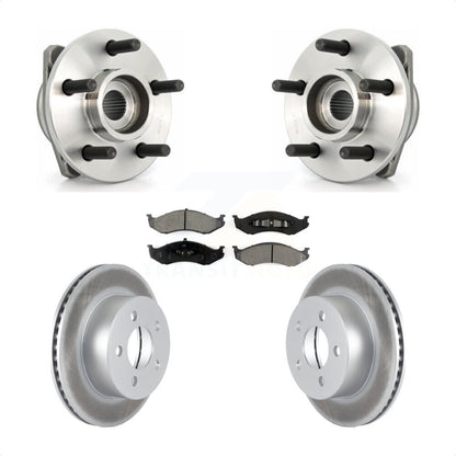 Hub Bearing Coated Disc Brake Rotor Pads Front Kit For Jeep Wrangler Cherokee TJ