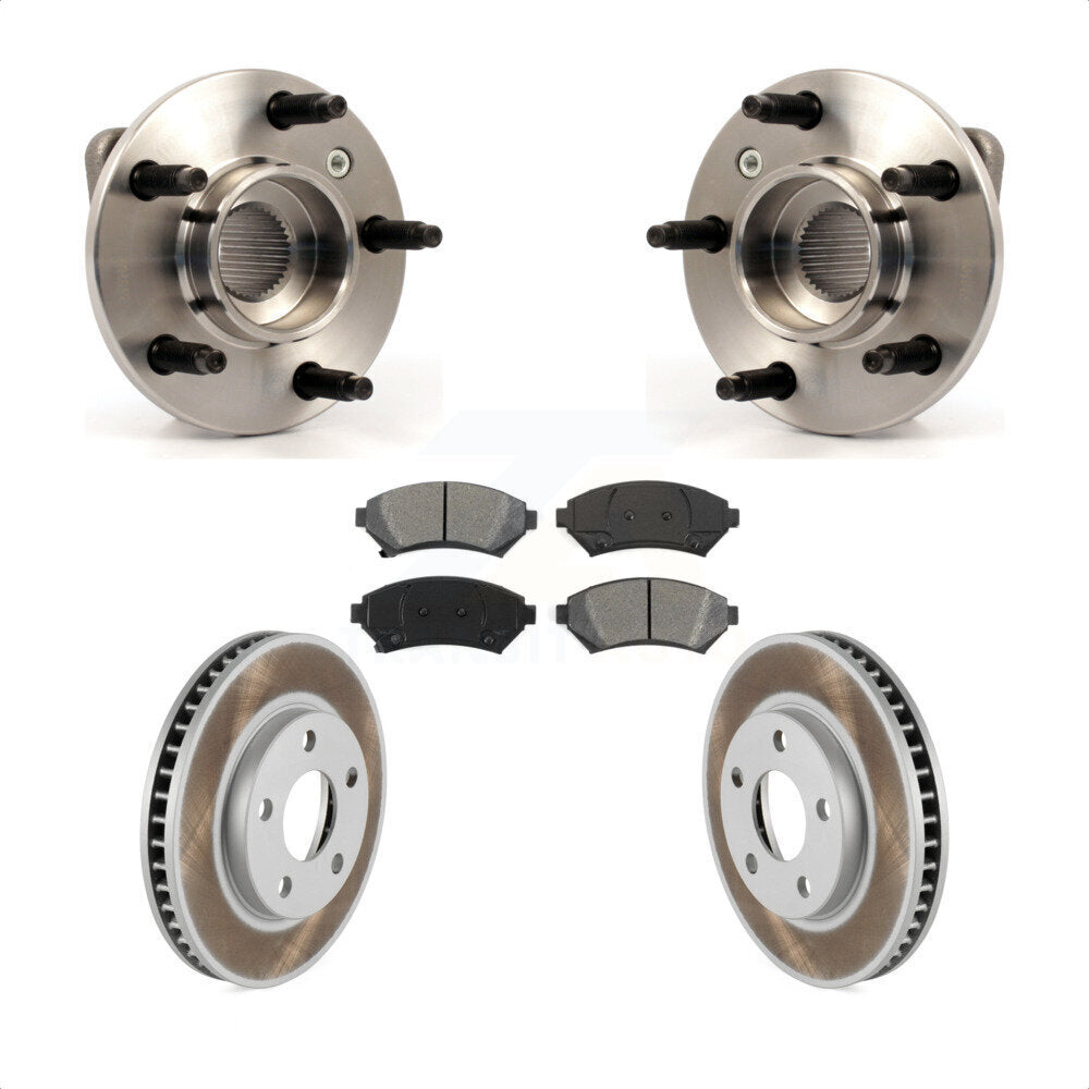 Hub Bearing Coated Brake Rotor & Pad Front Kit For Pontiac Montana Buick Century