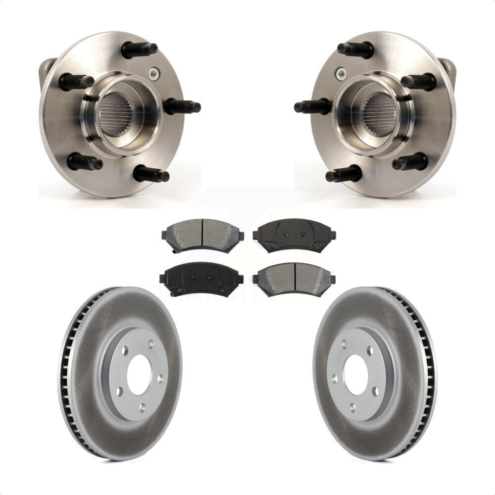 Hub Bearing Coated Brake Rotor & Pads Front Kit For Chevrolet Impala Monte Carlo