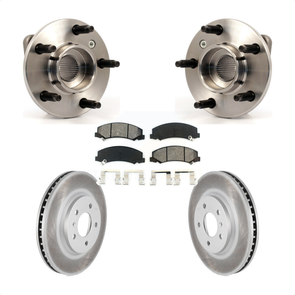 Hub Bearing Coated Brake Rotor & Pads Front Kit For Chevrolet Impala Monte Carlo