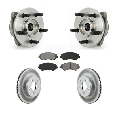 Hub Bearing Coated Brake Rotor Pads Front Kit For 2002-2005 Jeep Liberty Non-ABS