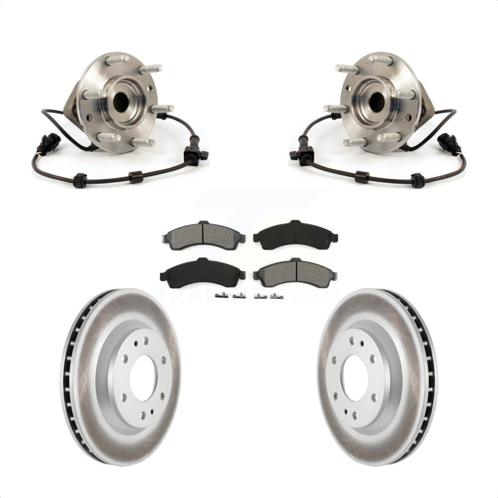 Hub Bearing Coated Brake Rotor Pad Front Kit For GMC Envoy Chevrolet Trailblazer