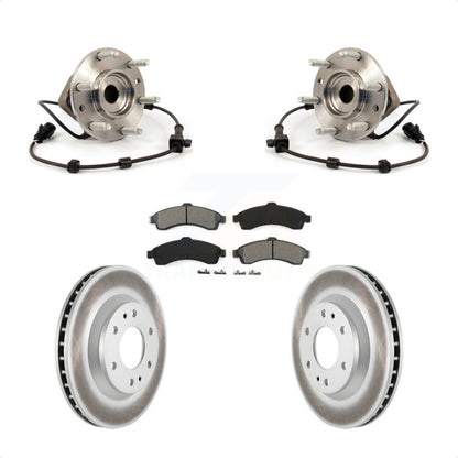 Hub Bearing Coated Brake Rotor Pad Front Kit For GMC Envoy Chevrolet Trailblazer