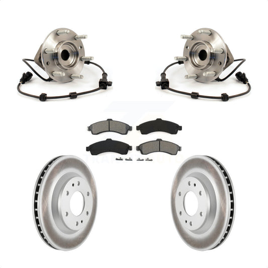 Hub Bearing Coated Brake Rotor Pad Front Kit For GMC Envoy Chevrolet Trailblazer