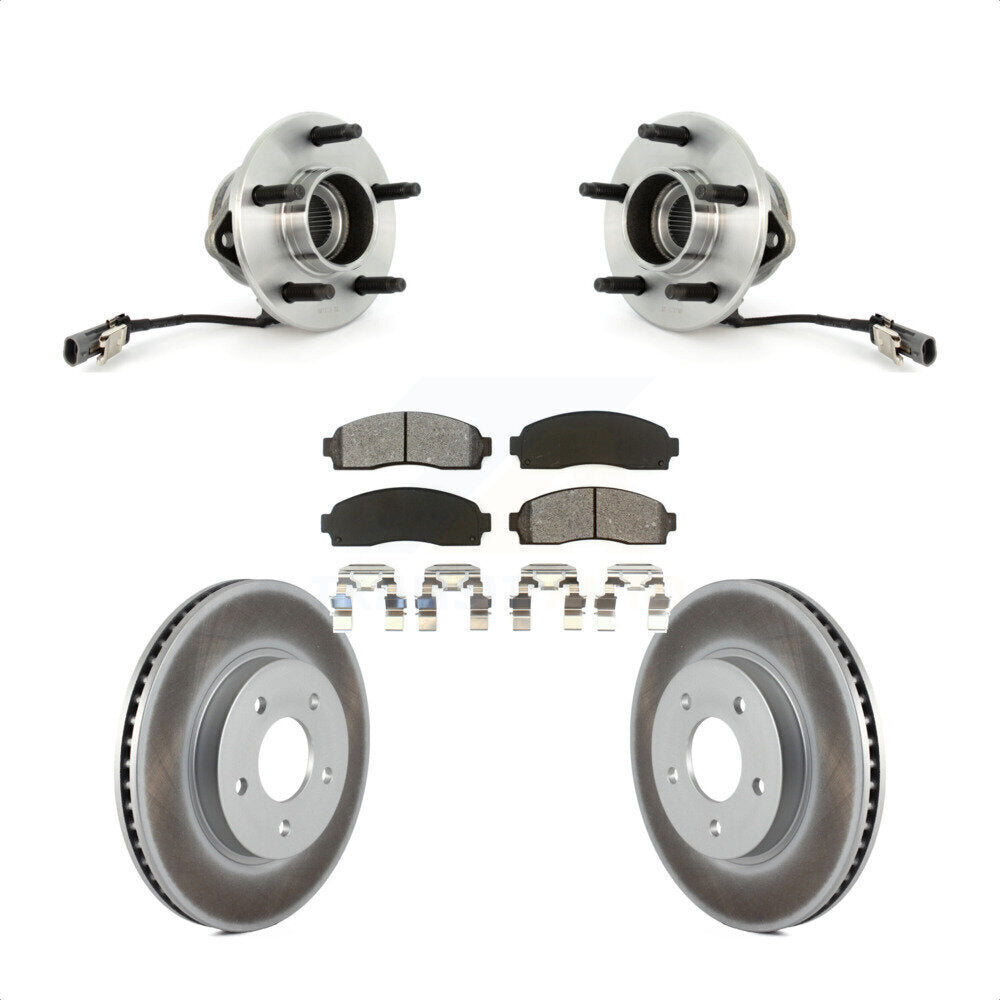 Hub Bearing Coated Brake Rotor & Pads Front Kit For Saturn Vue Chevrolet Equinox