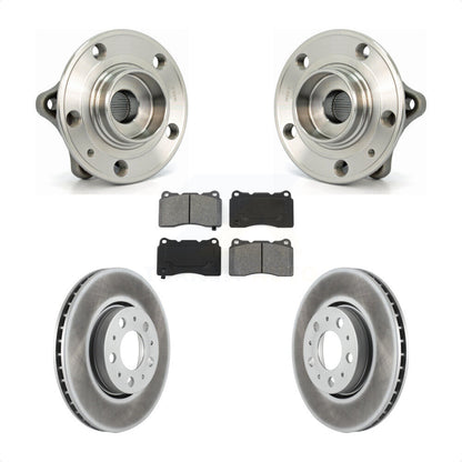 Hub Bearing Assembly Coated Brake Rotor Pads Front Kit For 2005-2007 Volvo V70 R