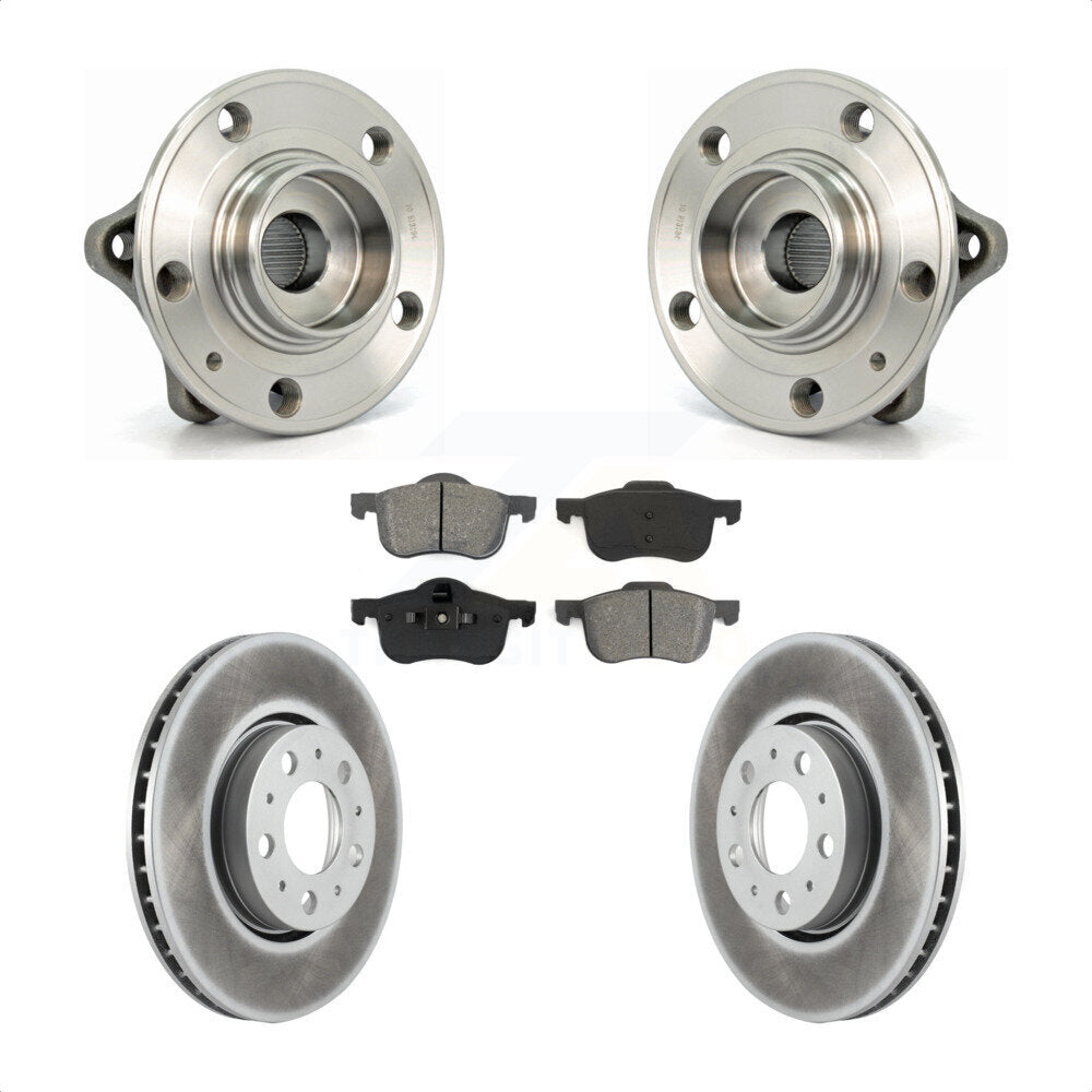 Hub Bearing Assembly Coated Brake Rotor Pad Front Kit For Volvo S60 XC70 V70 S80