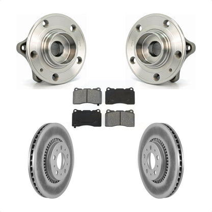 Hub Bearing Assembly Coated Brake Rotor Pads Front Kit For 2005-2007 Volvo V70 R