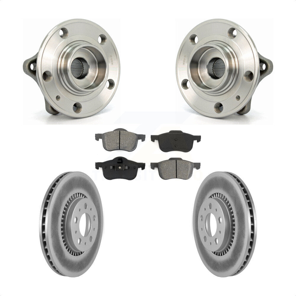 Hub Bearing Assembly Coated Brake Rotor Pad Front Kit For Volvo S60 XC70 V70 S80