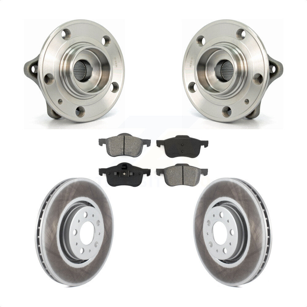 Hub Bearing Assembly Coated Disc Brake Rotors And Pads Front Kit For Volvo S60