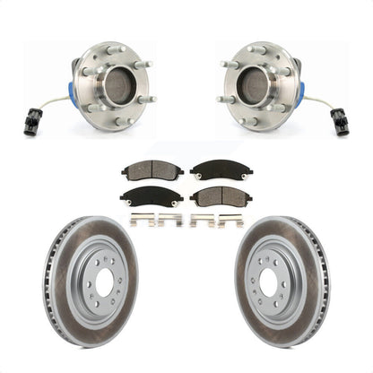 Hub Bearing Coated Disc Brake Rotor Pad Front Kit For 2004-2009 Cadillac SRX RWD