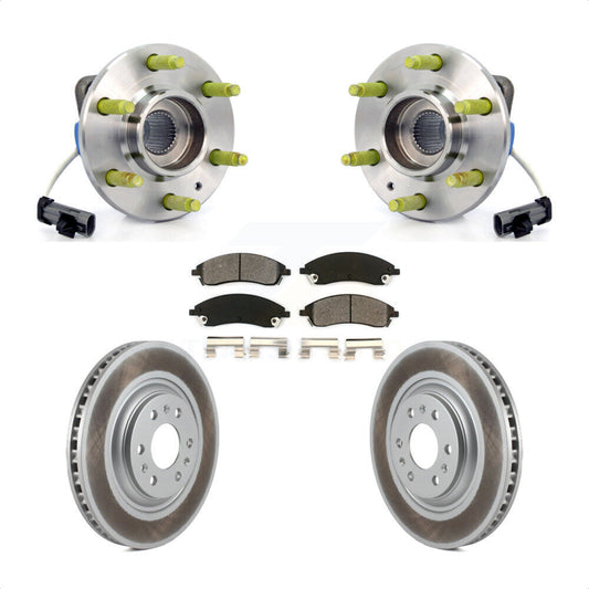 Hub Bearing Coated Disc Brake Rotor Pad Front Kit For 2004-2009 Cadillac SRX AWD