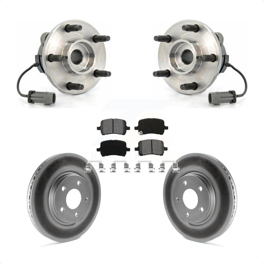 Hub Bearing Coated Brake Rotor And Pad Front Kit For Chevrolet Cobalt Saturn Ion
