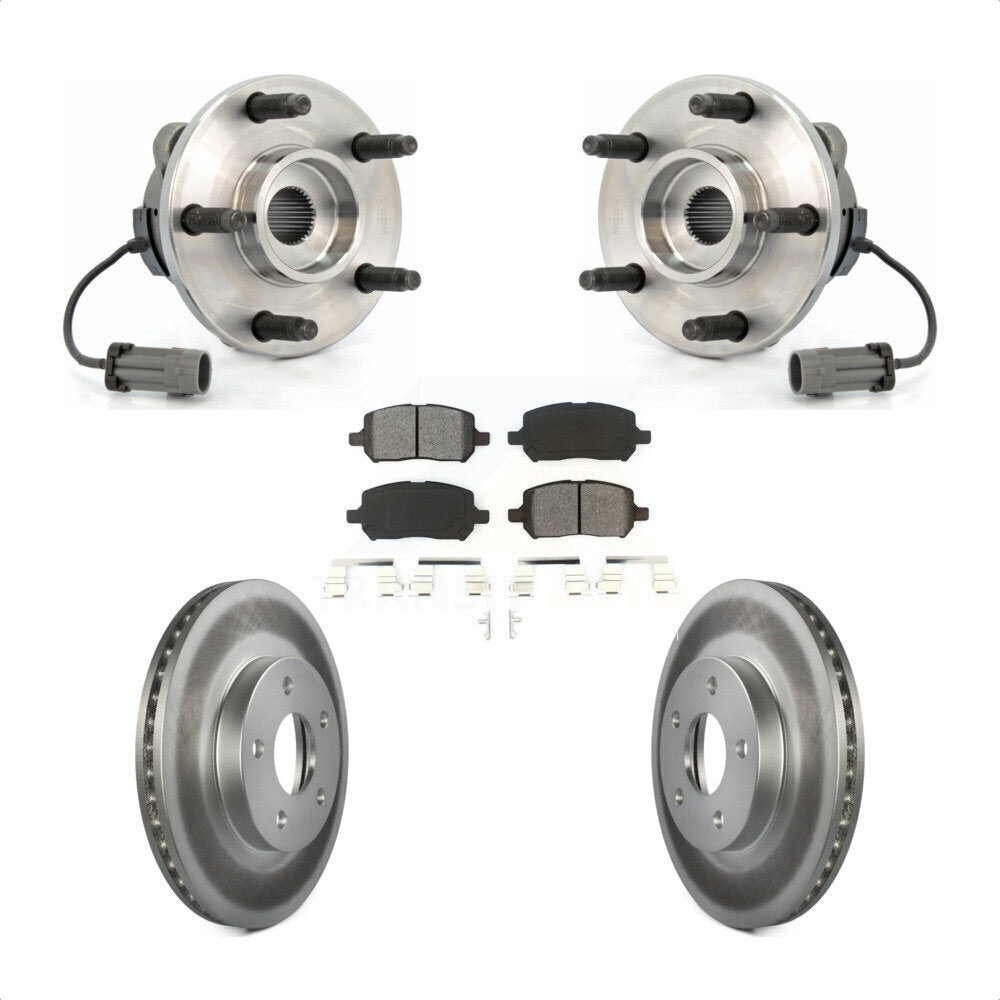 Hub Bearing Coated Brake Rotor And Pad Front Kit For Chevrolet Cobalt Pontiac G5
