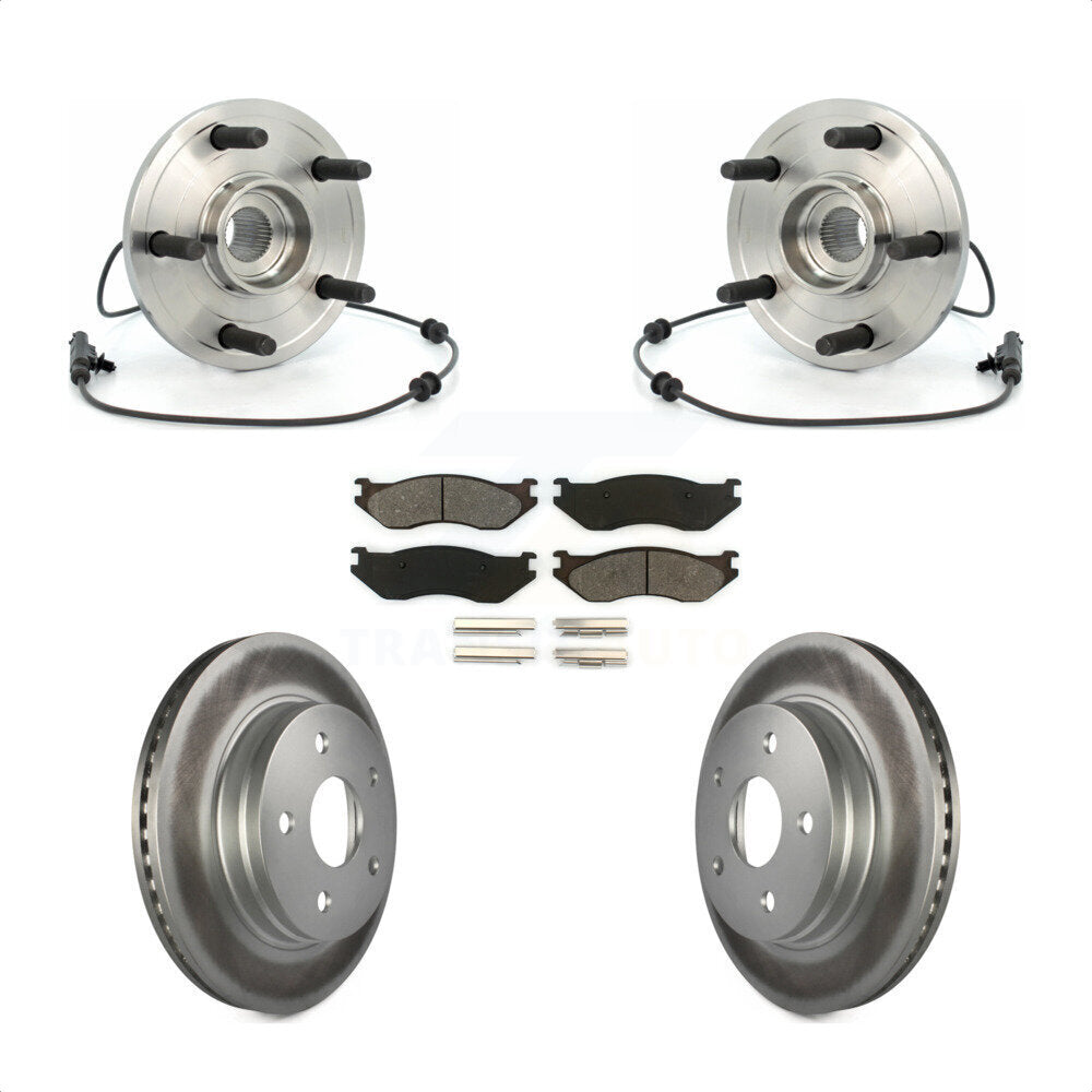Hub Bearing Assembly Coat Brake Rotor Pads Front Kit For 2004-2005 Dodge Durango