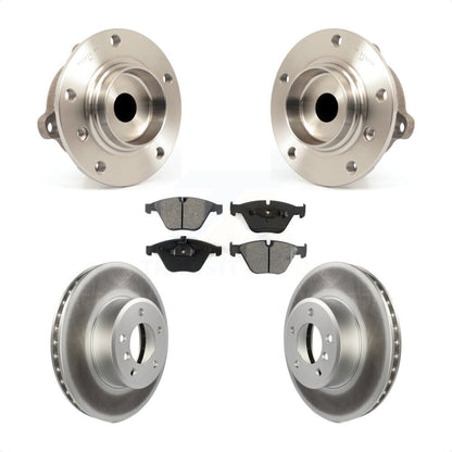 Hub Bearing Assembly Coated Brake Rotor And Pad Front Kit For BMW 530i 525i 528i