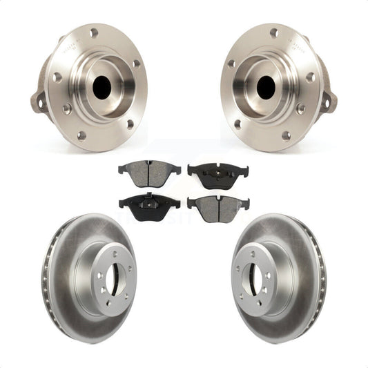 Hub Bearing Assembly Coated Brake Rotor And Pad Front Kit For BMW 530i 525i 528i