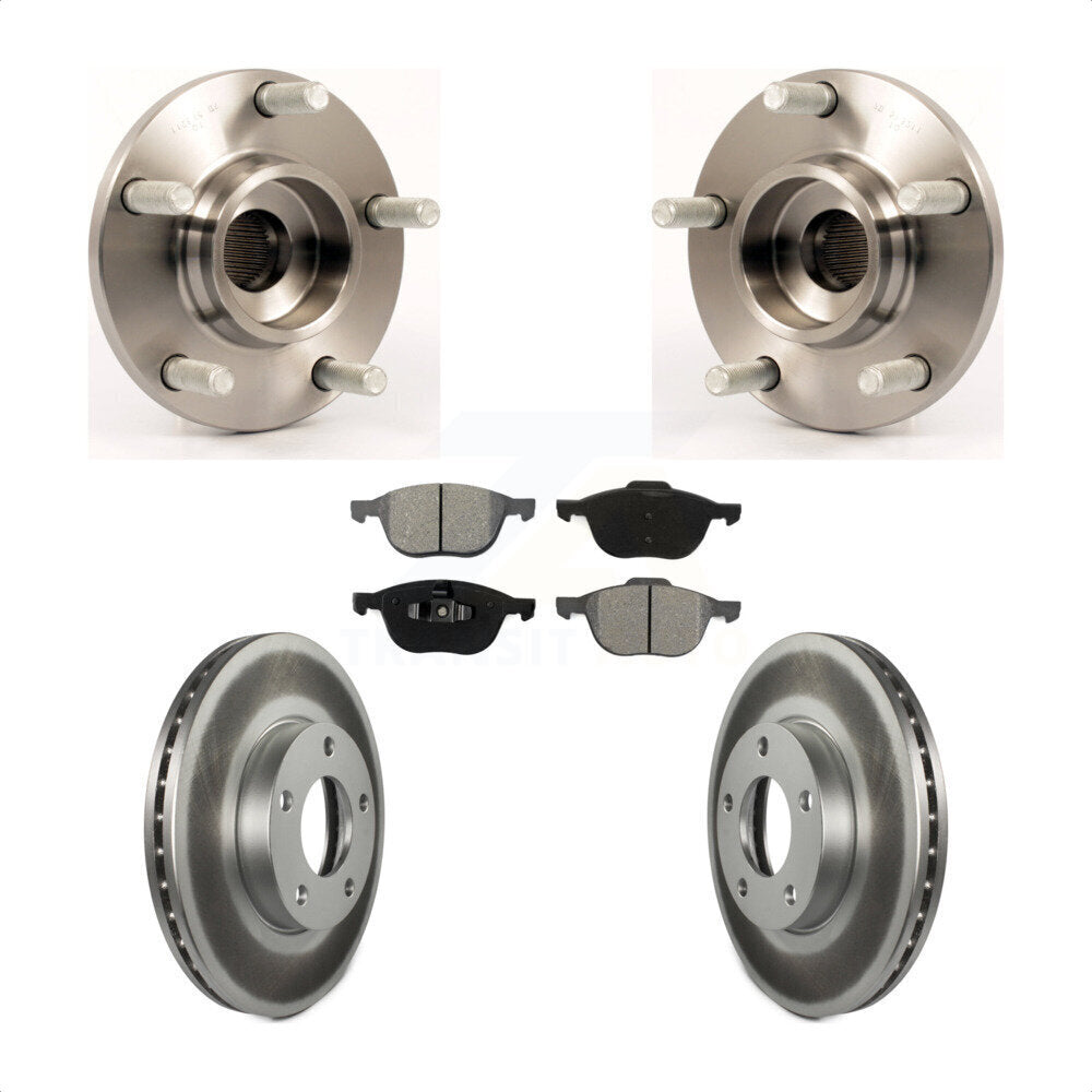 Hub Bearing Assembly Coated Disc Brake Rotor And Pads Front Kit For Mazda 3 2.0L