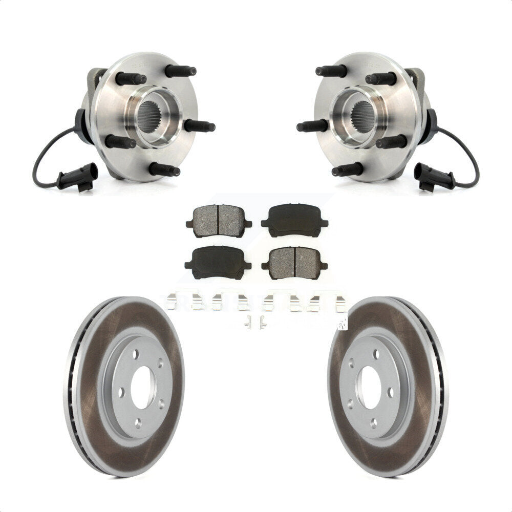 Hub Bearing Coated Brake Rotor And Pad Front Kit For Chevrolet Malibu Pontiac G6