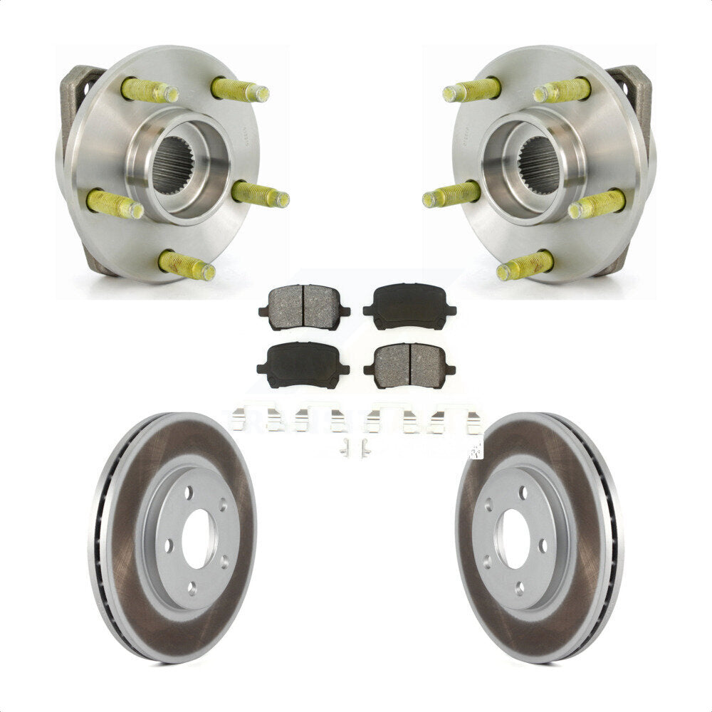 Hub Bearing Coated Brake Rotor And Pad Front Kit For Chevrolet Malibu Pontiac G6
