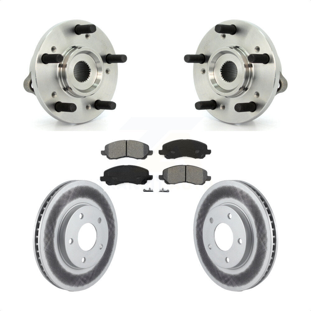 Hub Bearing Coated Brake Rotor And Pad Front Kit For 2010-2012 Mitsubishi Galant