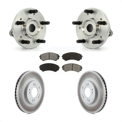 Hub Bearing Assembly Coated Brake Rotor & Pads Front Kit For Mitsubishi Endeavor