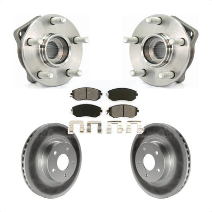 Hub Bearing Assembly Coated Disc Brake Rotor & Pads Front Kit For Subaru Impreza