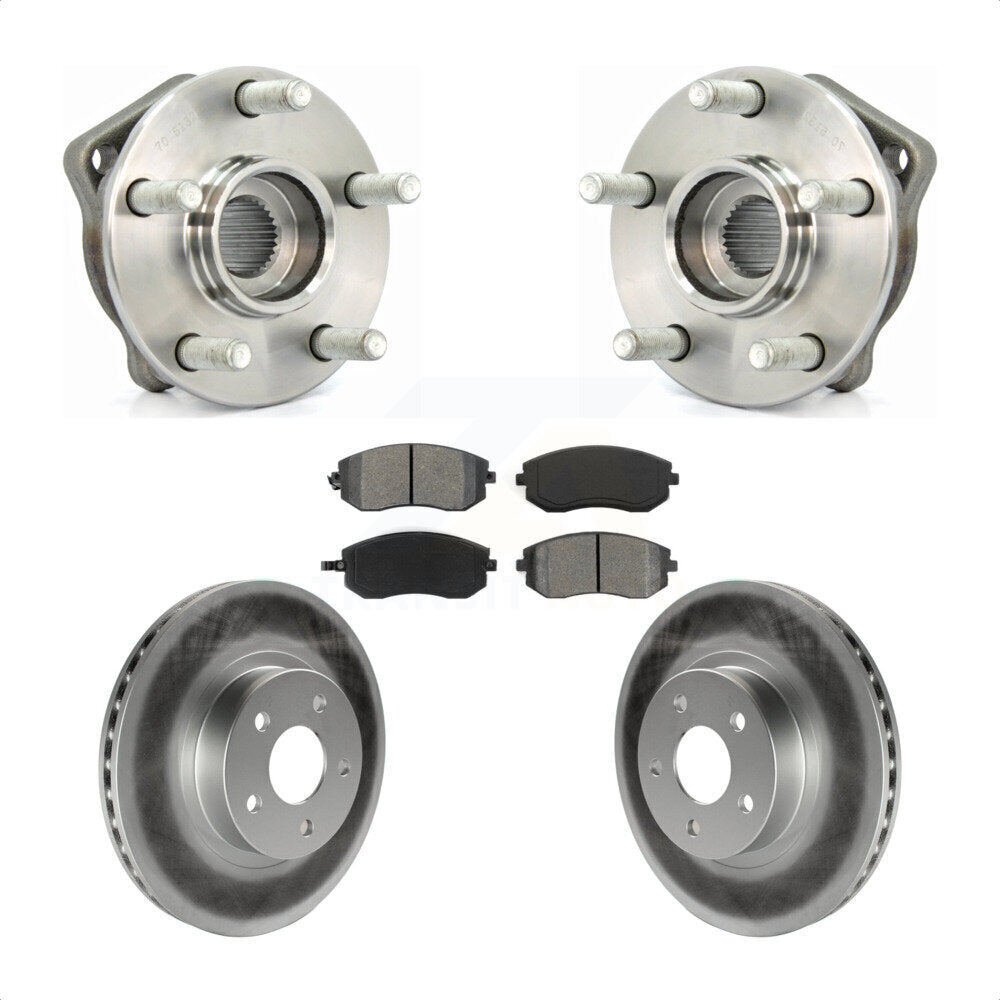 Hub Bearing Assembly Coated Brake Rotor Pads Front Kit For Subaru Impreza Legacy