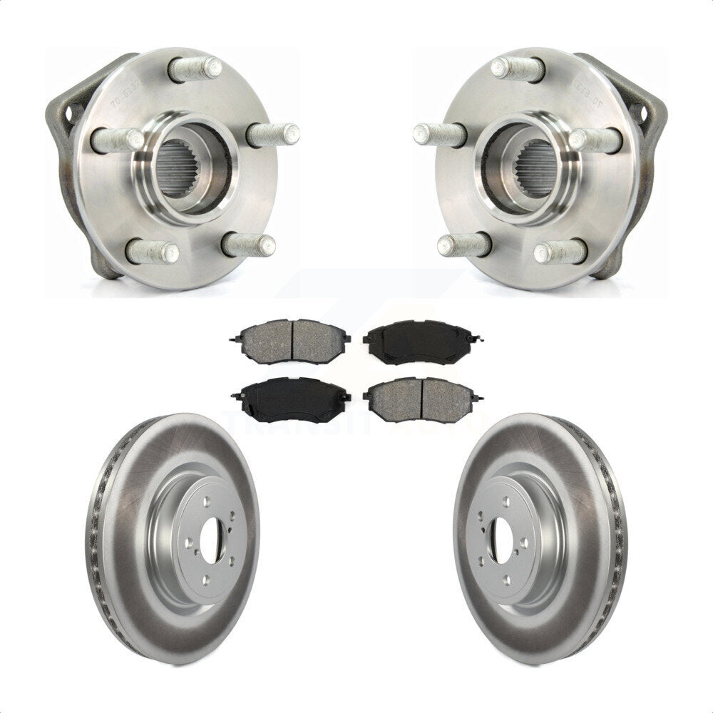 Hub Bearing Coated Brake Rotor Pads Front Kit For Subaru Outback Legacy Forester