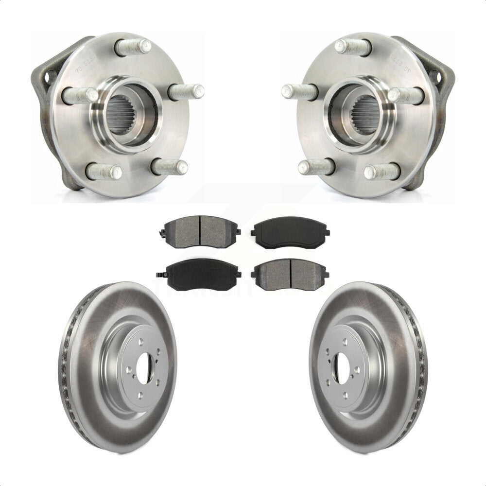 Hub Bearing Assembly Coated Disc Brake Rotor And Pad Front Kit For Subaru Legacy
